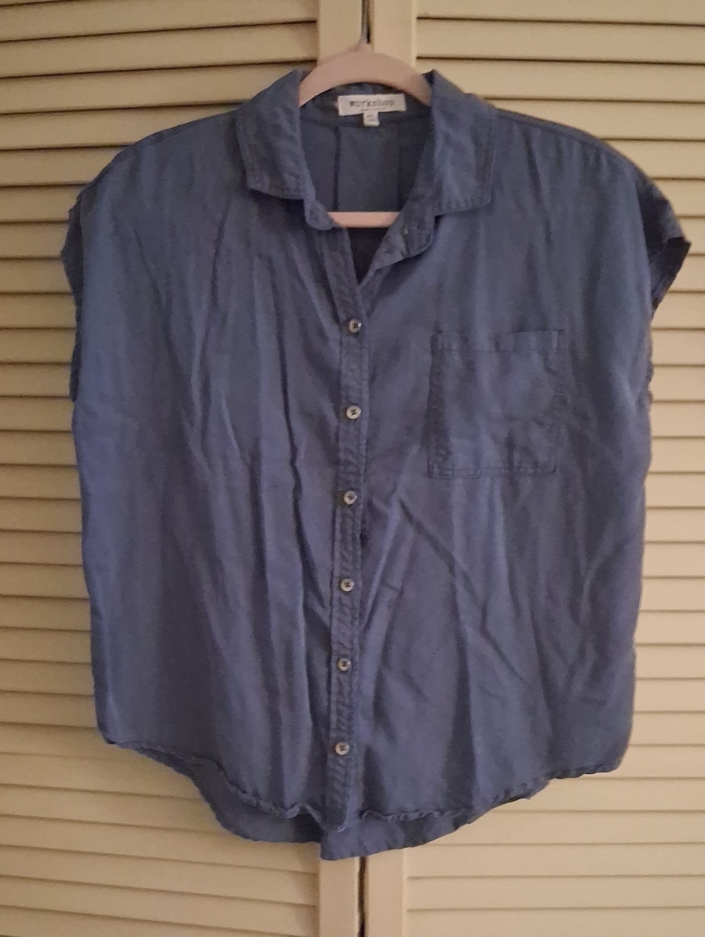 Workshop Republic Clothing Navy Button-Front Top